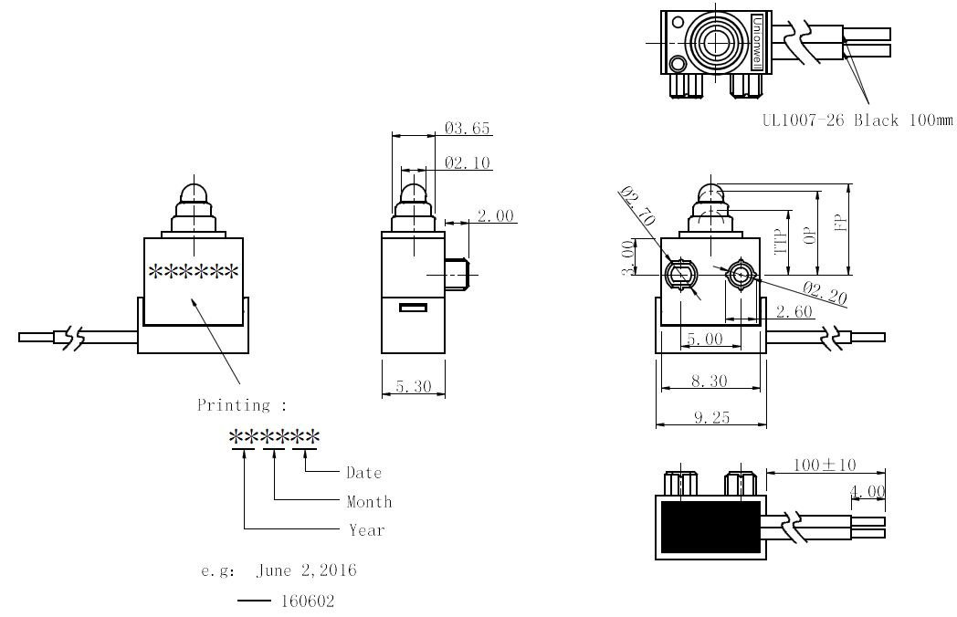 G304G-150M00E40H-HA100C-1 Arcade Microswitch