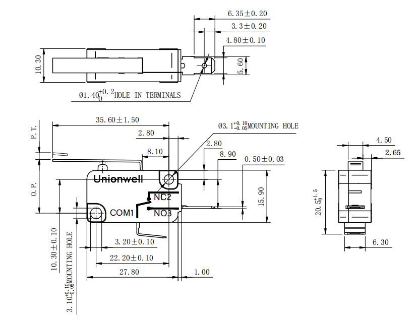 G5S05-E1P200A02-drawing Arcade Microswitch