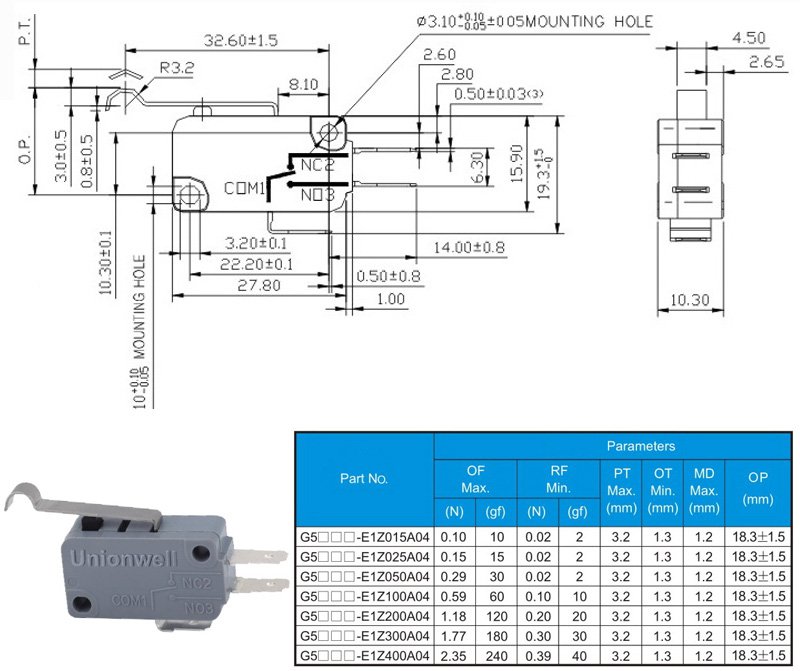 G5T16-E1Z100A04- Arcade Microswitch